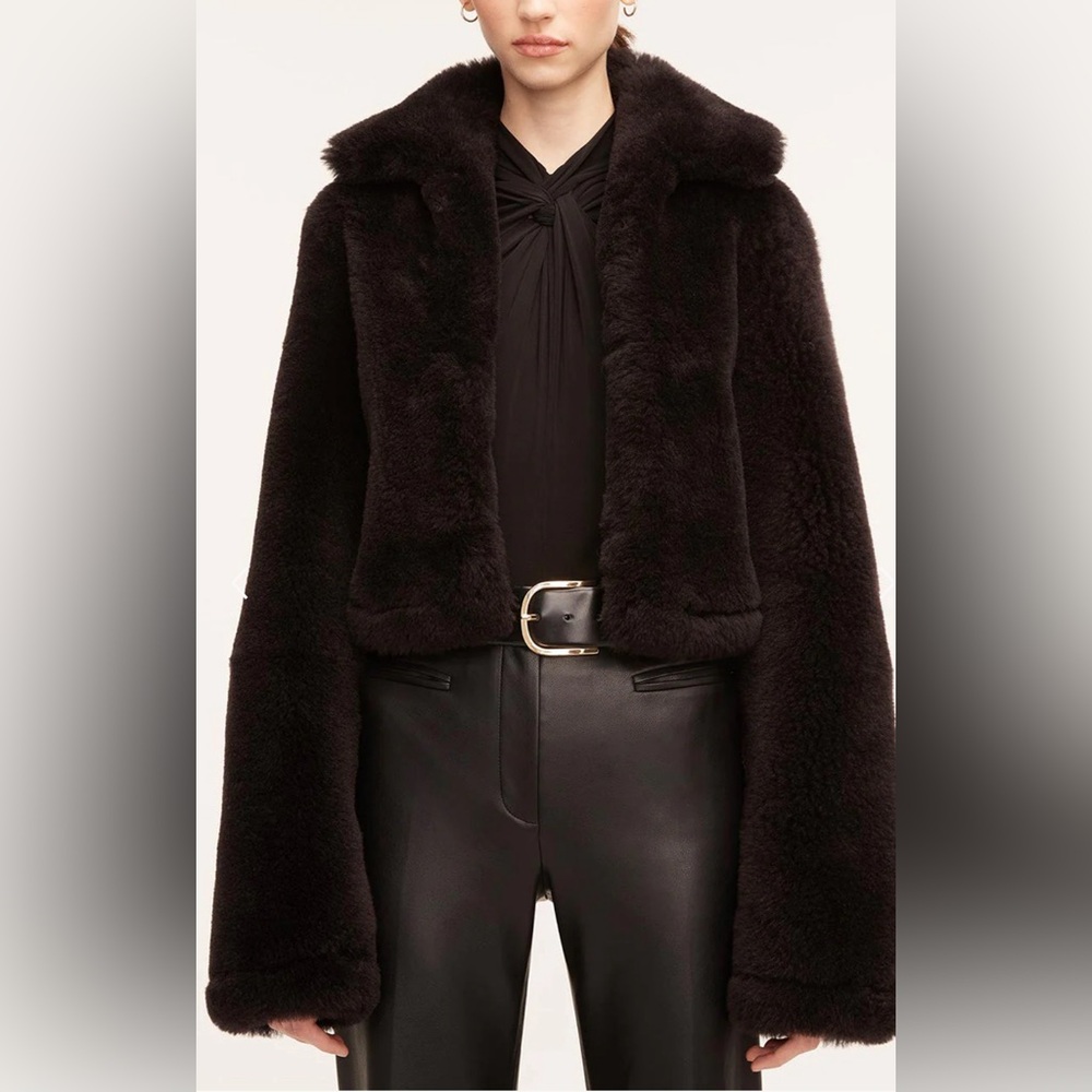 🆕 REBECCA TAYLOR Cloud Shearling Bolero Color: Deep Port Size XS
